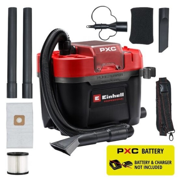 Фото - Пилосос для сухого прибирання з контейнером і мішком Einhell Professional TP-VC 18/10 Li BL 18В (2347155)